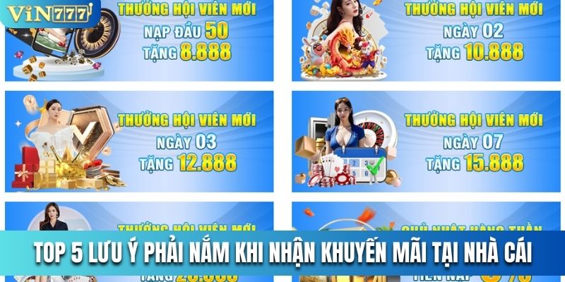 Top 5 lưu ý phải nắm khi nhận khuyến mãi tại nhà cái